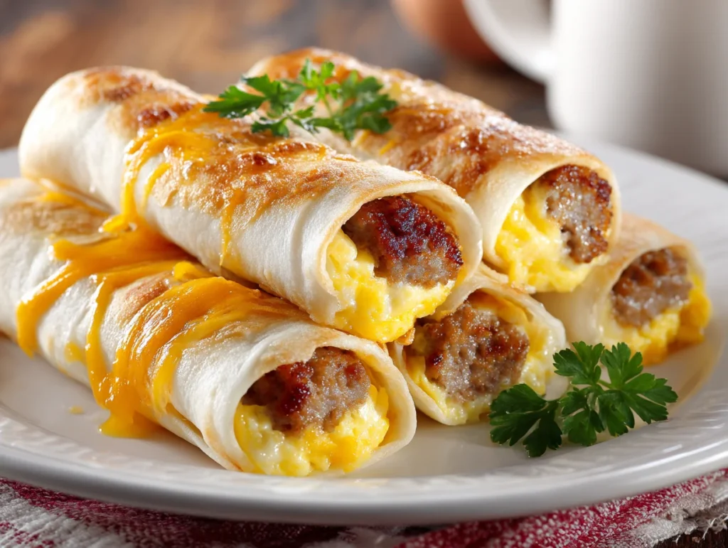 Sausage Egg and Cheese Breakfast Roll Ups