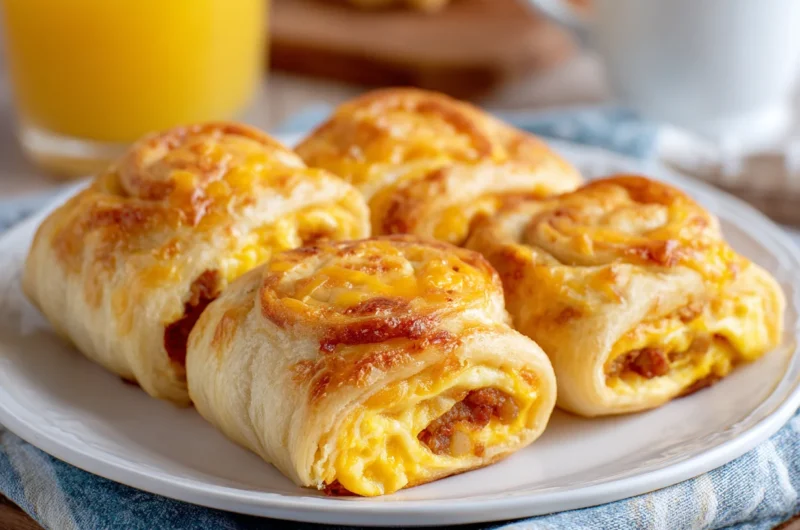 Quick Sausage Egg and Cheese Breakfast Roll Ups Recipe
