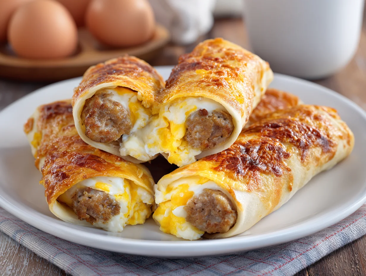Sausage Egg and Cheese Breakfast Roll Ups