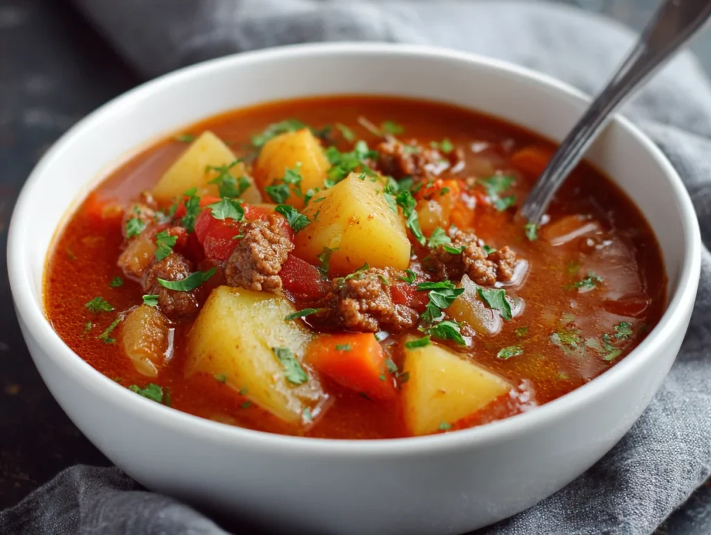 Savory Potato and Beef Soup
