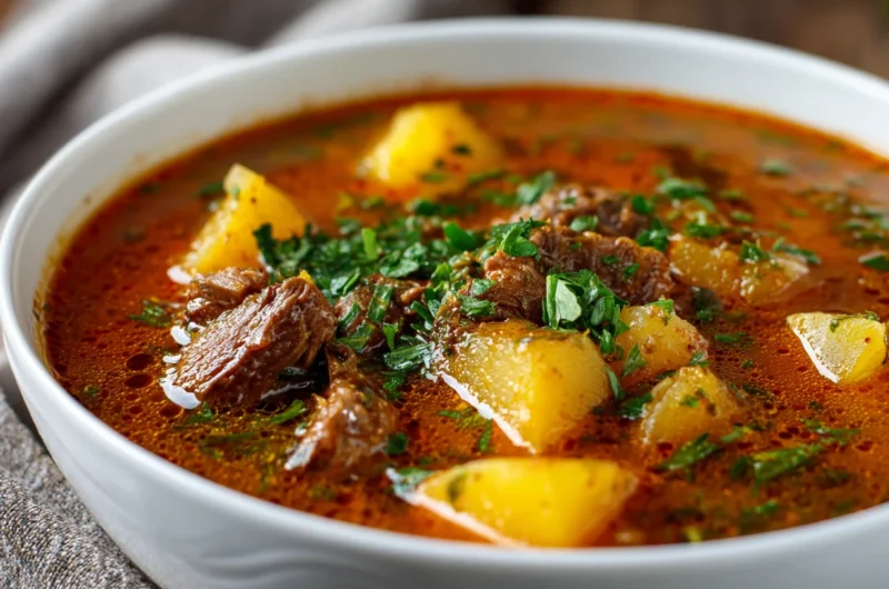 Homestyle Savory Potato and Beef Soup Recipe