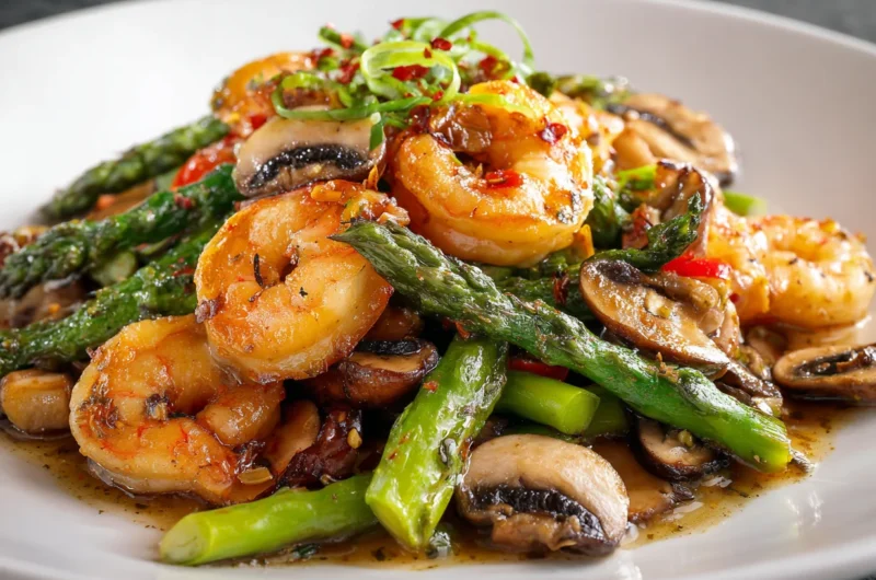 Savory Shrimp and Asparagus Stir-Fry with Mushrooms Recipe