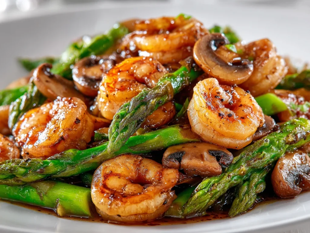 Shrimp and Asparagus Stir-Fry with Mushrooms
