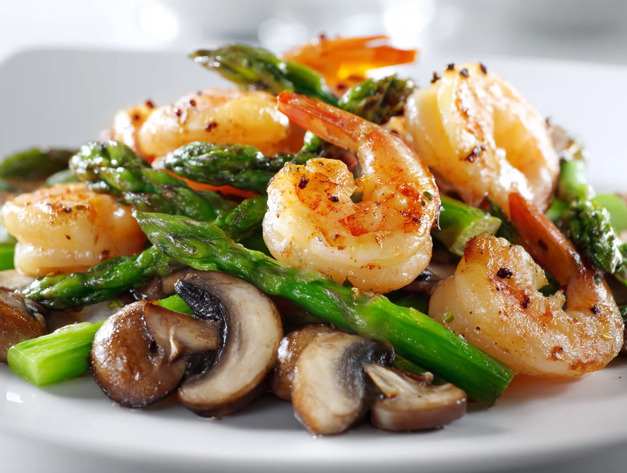 Shrimp and Asparagus Stir-Fry with Mushrooms