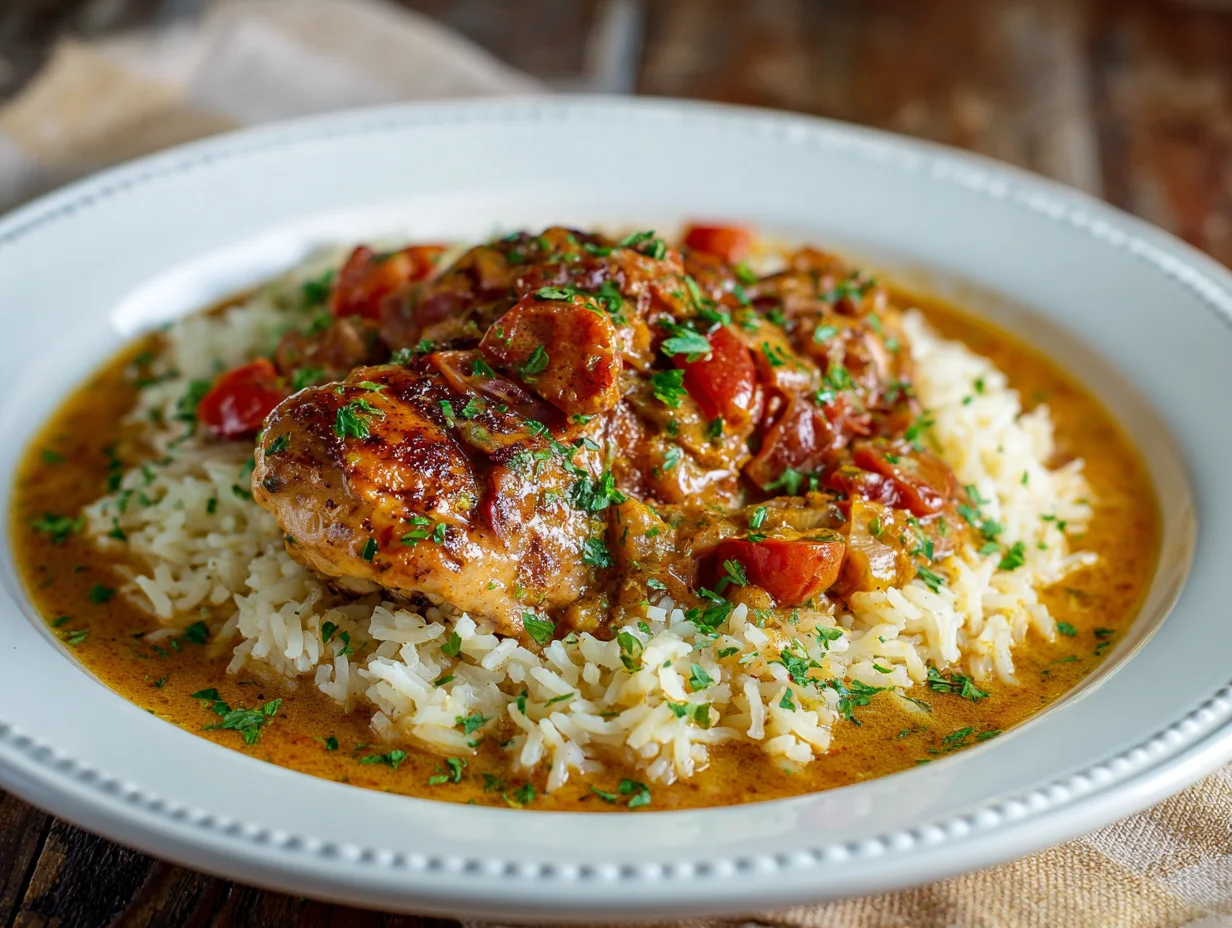 Smothered Chicken and Rice