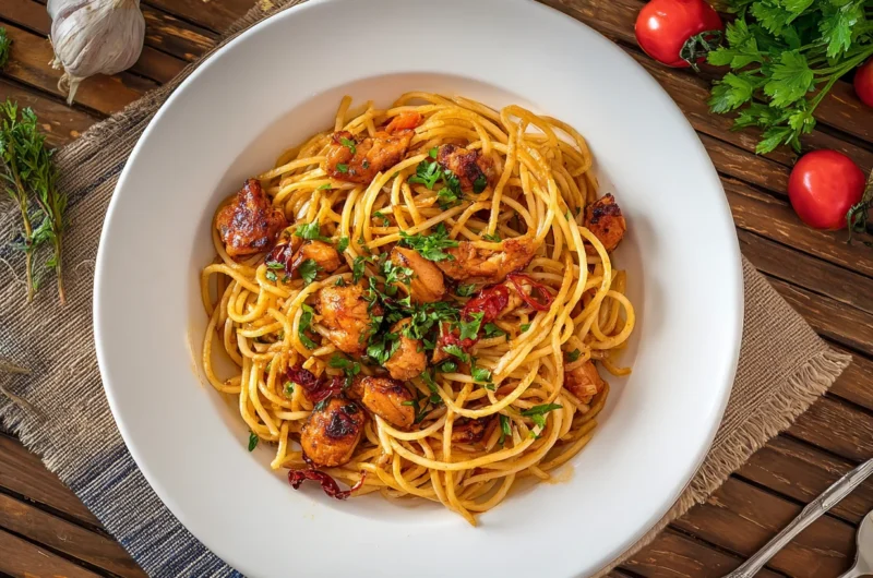 Spicy Honey Garlic Chicken Pasta Recipe
