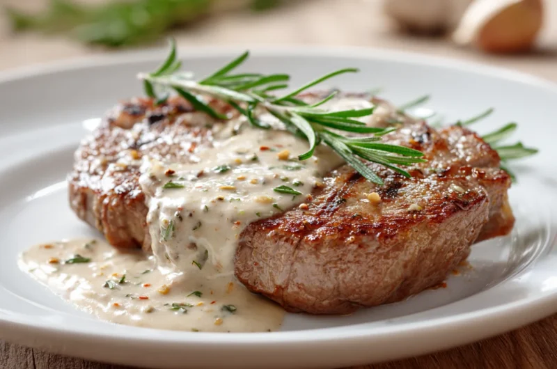 Tender Steak with Creamy Garlic Sauce Recipe