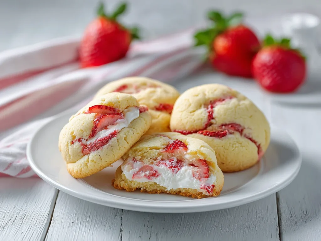 Strawberry Cheesecake Stuffed Cookies