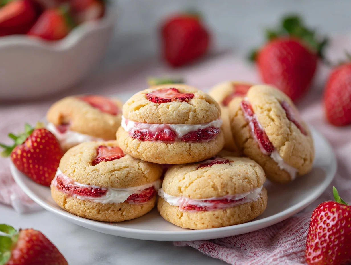 Strawberry Cheesecake Stuffed Cookies