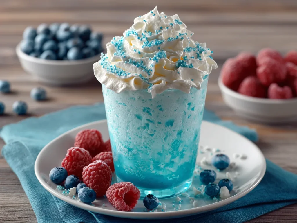 Vanilla Bean Frappuccino with Blue Raspberry