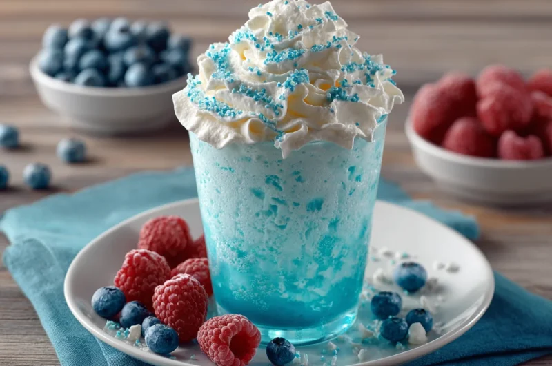Vanilla Bean Frappuccino with Blue Raspberry Recipe