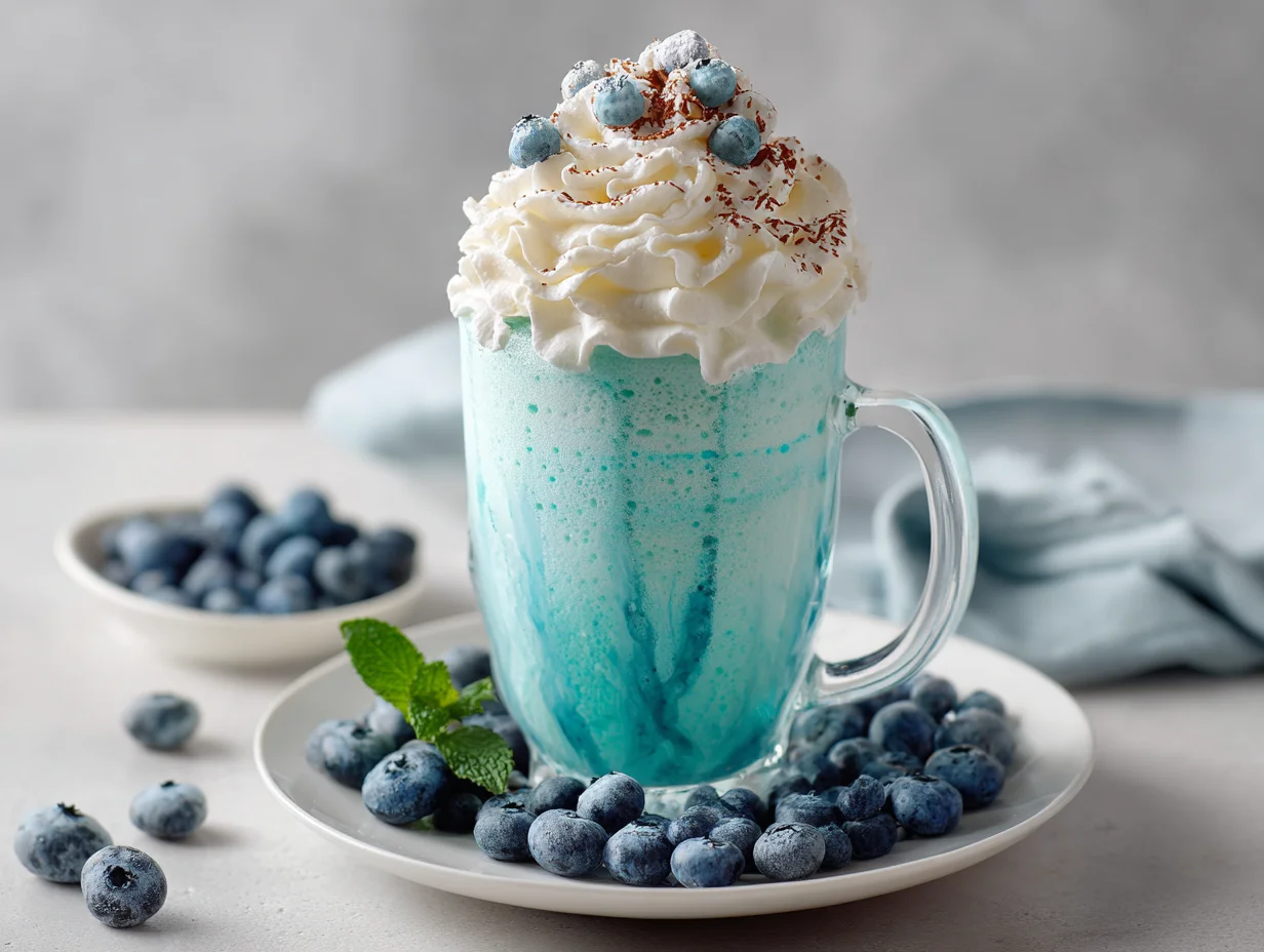 Vanilla Bean Frappuccino with Blue Raspberry