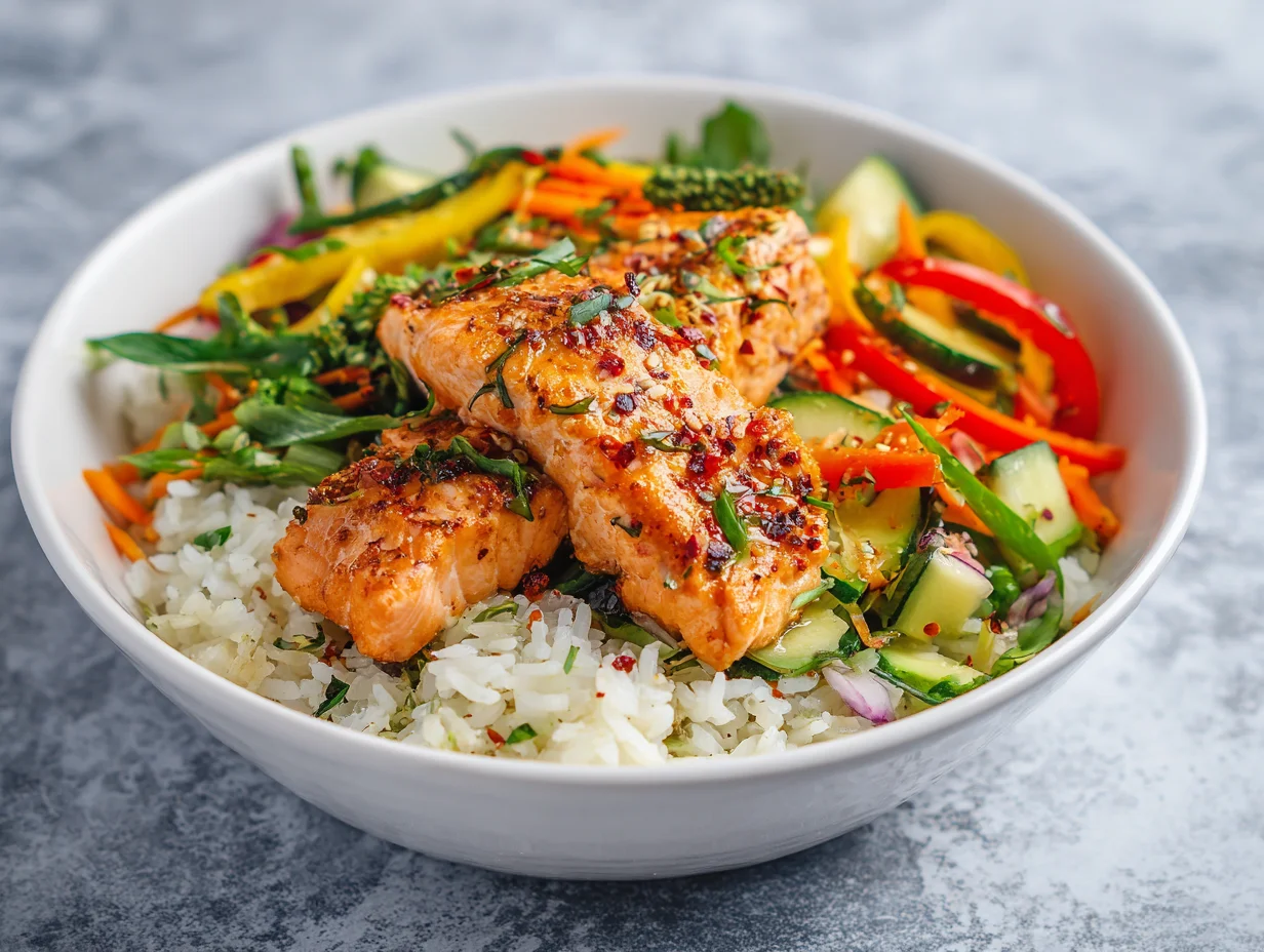 Zesty Salmon Rice Bowls