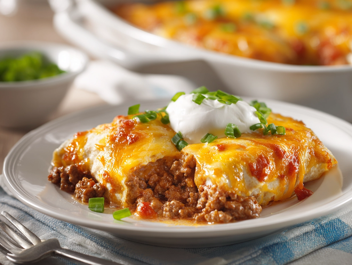 Beef and Cheese Burrito Bake