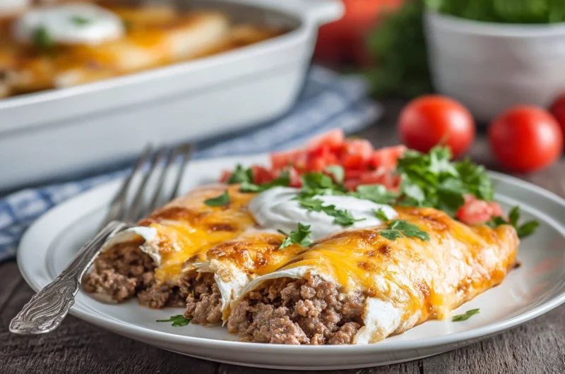 Tasty Beef and Cheese Burrito Bake Recipe