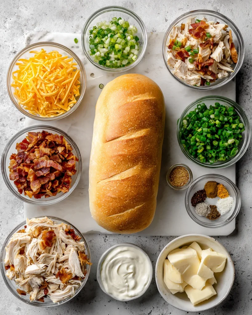 Chicken Bacon Ranch Stuffed Bread