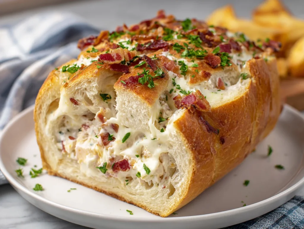 Chicken Bacon Ranch Stuffed Bread