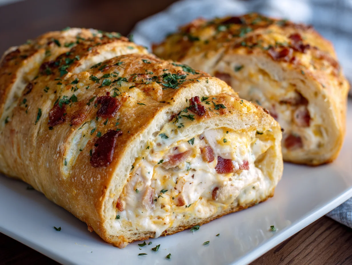 Chicken Bacon Ranch Stuffed Bread
