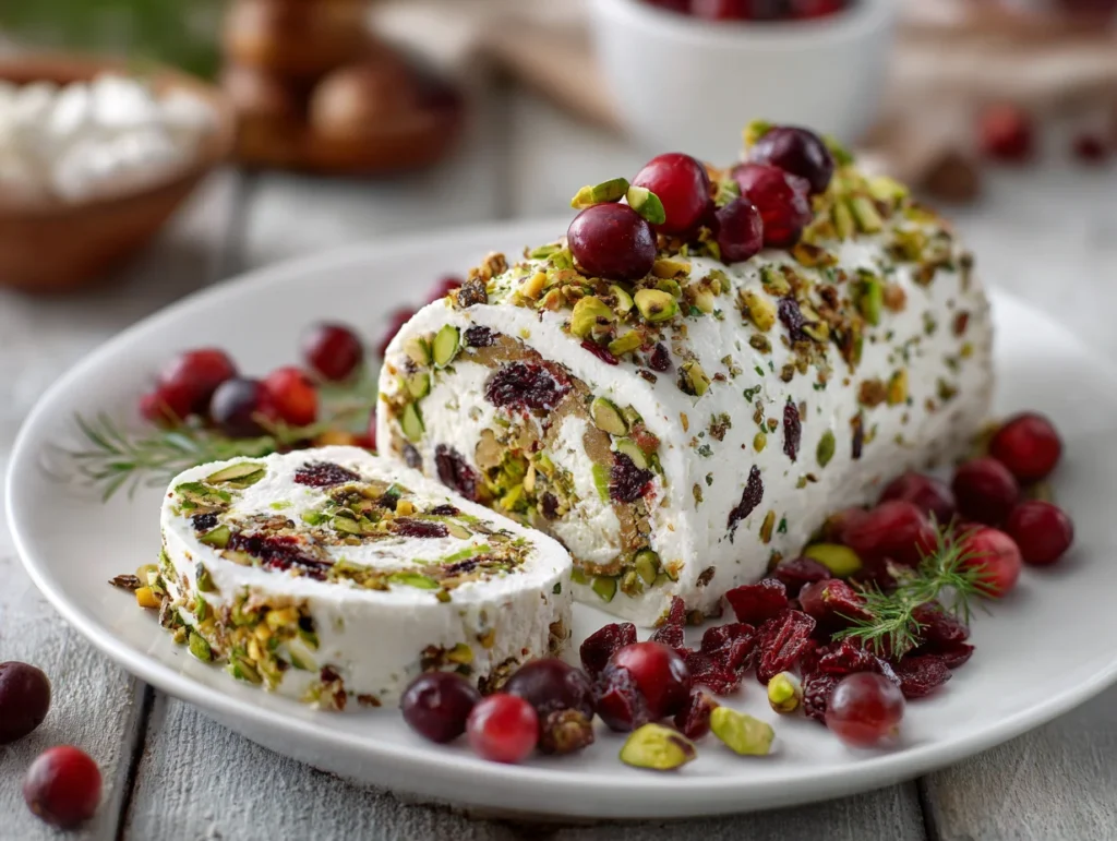 Cranberry Pistachio Goat Cheese Log