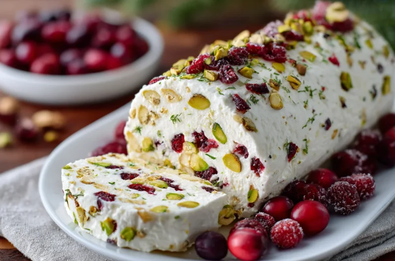 Creamy Cranberry Pistachio Goat Cheese Log Recipe