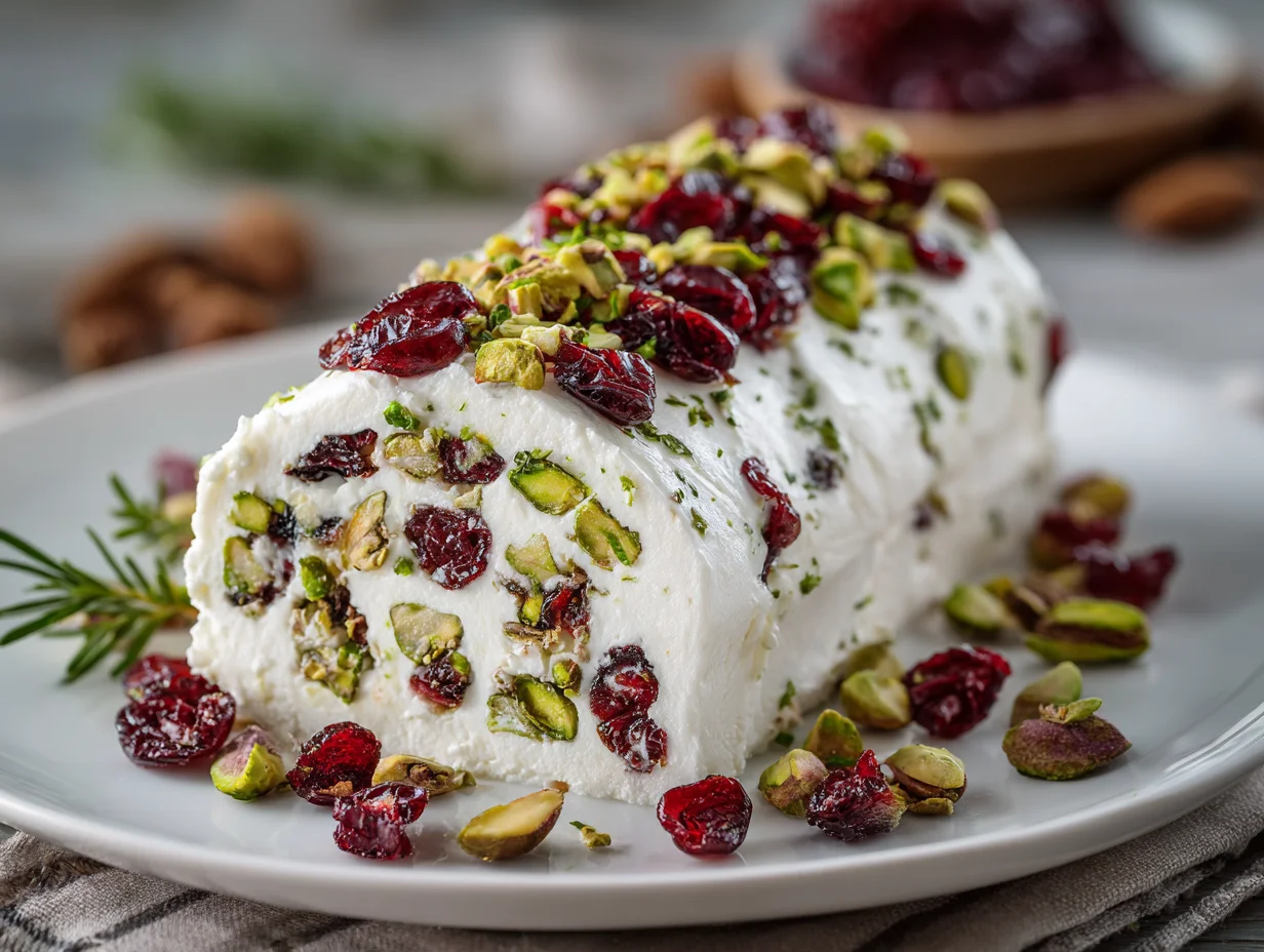 Cranberry Pistachio Goat Cheese Log
