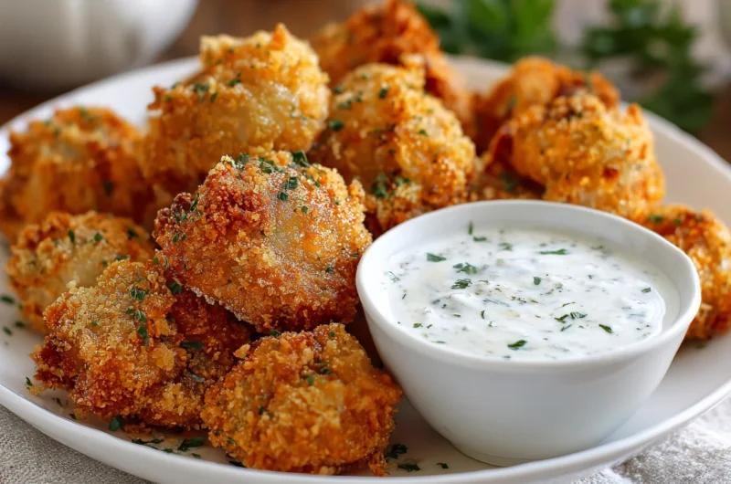 Crispy Fried Mushrooms with Ranch Dip Recipe