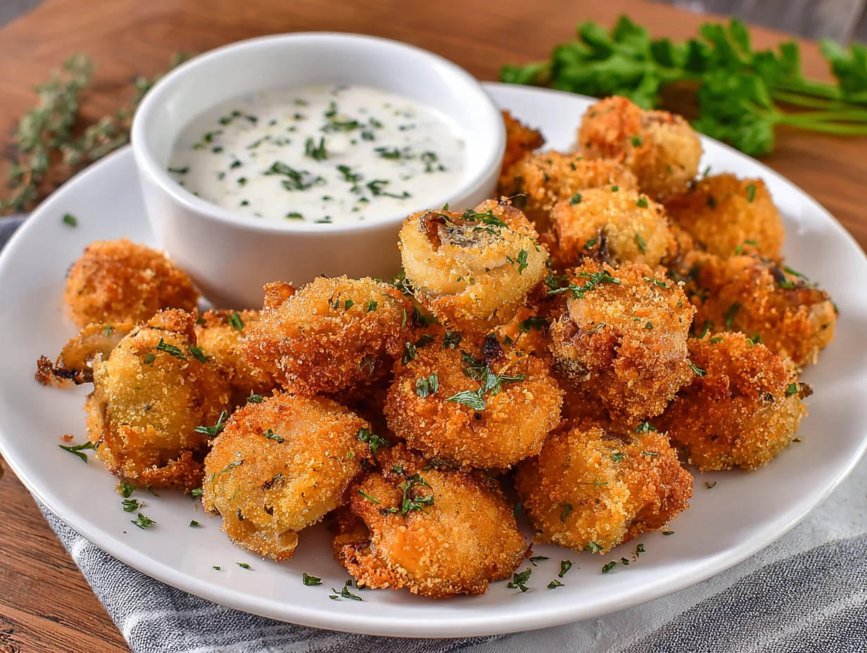 Crispy Fried Mushrooms with Ranch Dip