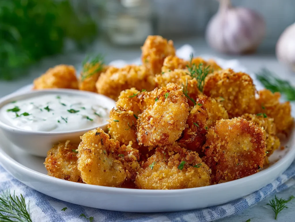 Crispy Fried Mushrooms with Ranch Dip