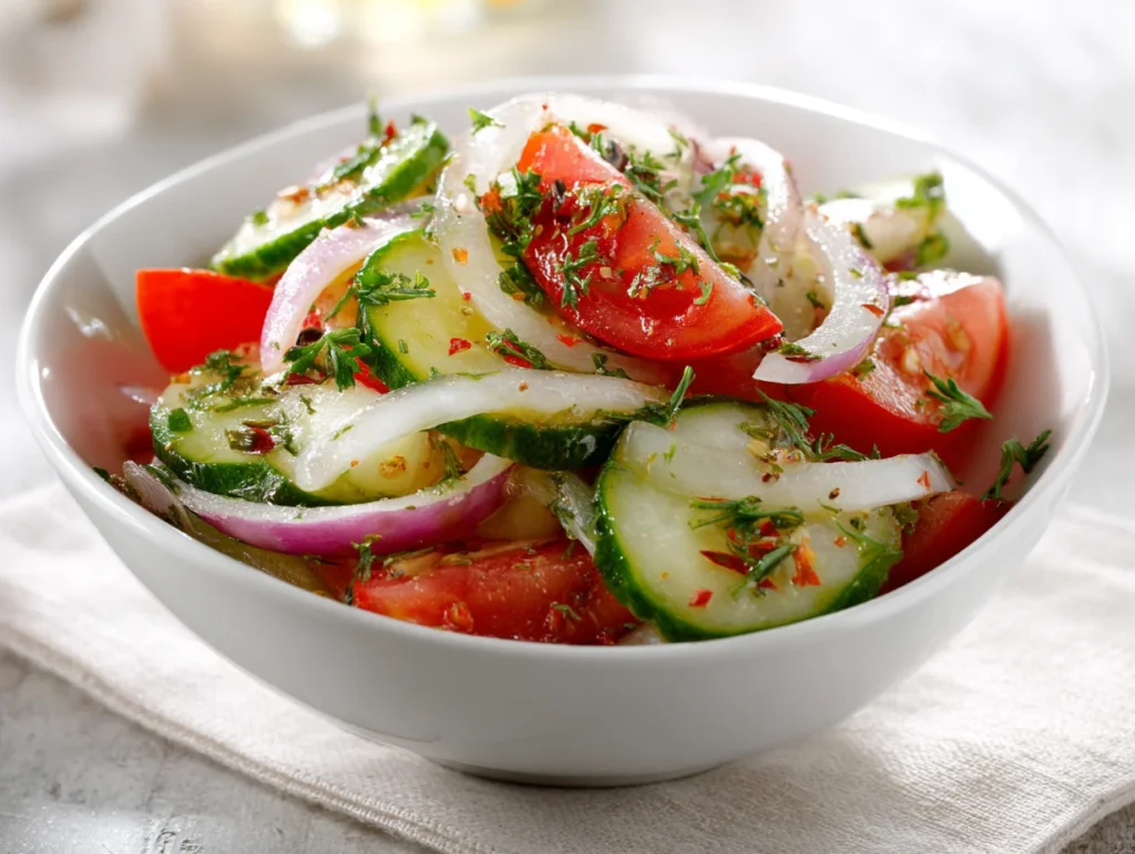 Cucumber Tomato and Onion Salad