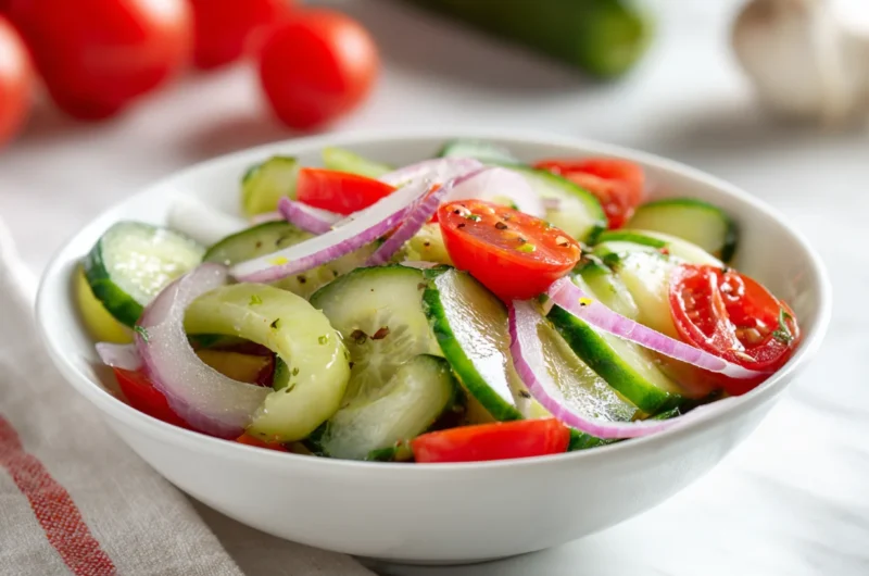 Fresh Cucumber Tomato and Onion Salad Recipe