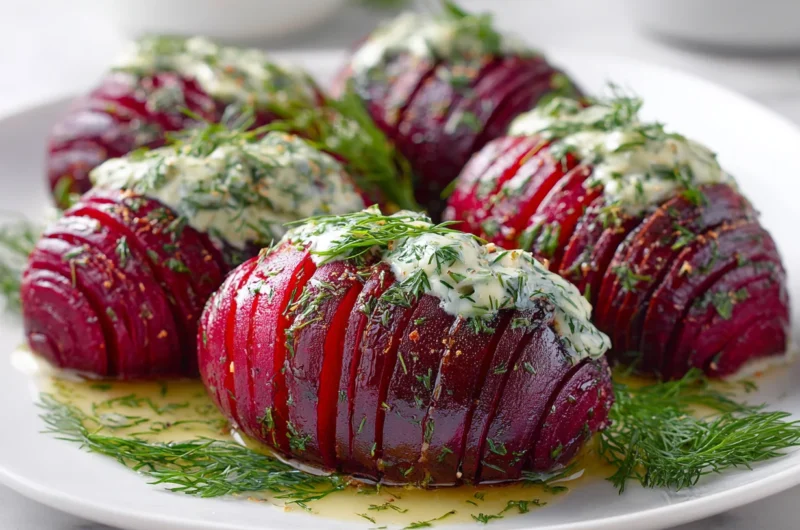 Elegant Hasselback Beets with Dill Dressing Recipe