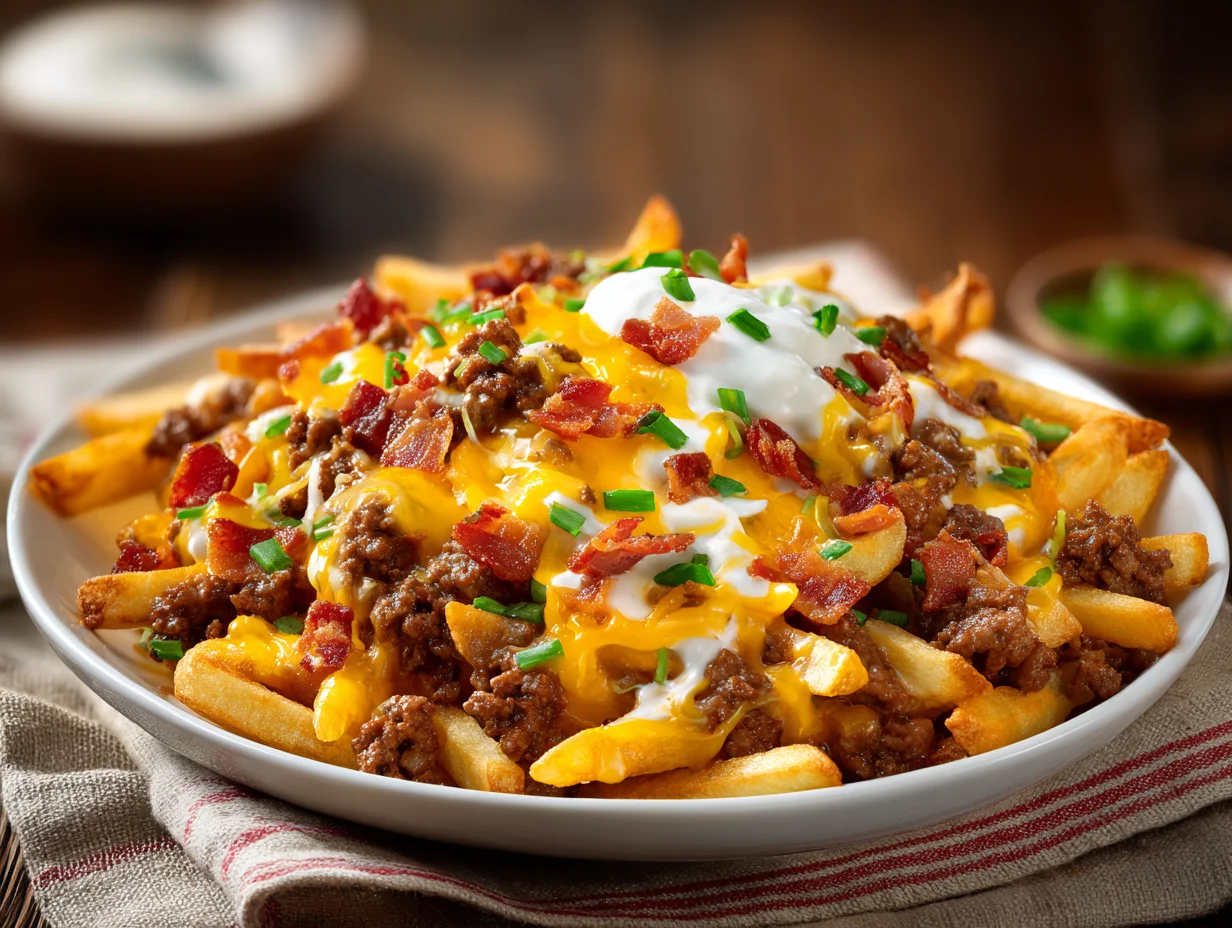 Loaded Fries with Cheesy Beef and Bacon