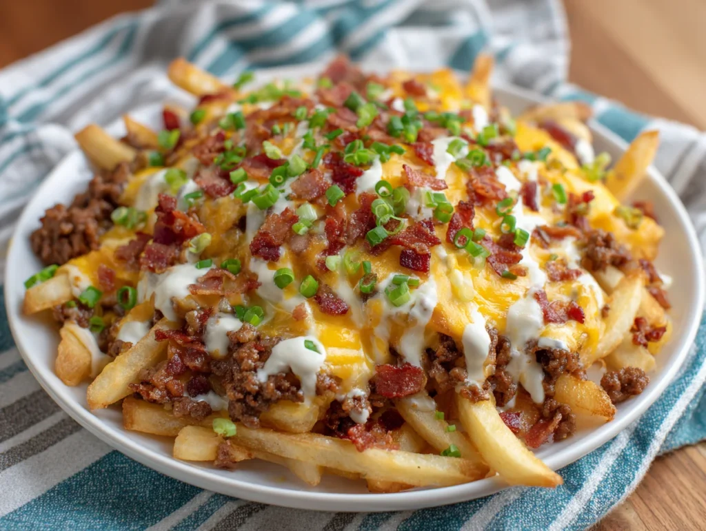 Loaded Fries with Cheesy Beef and Bacon