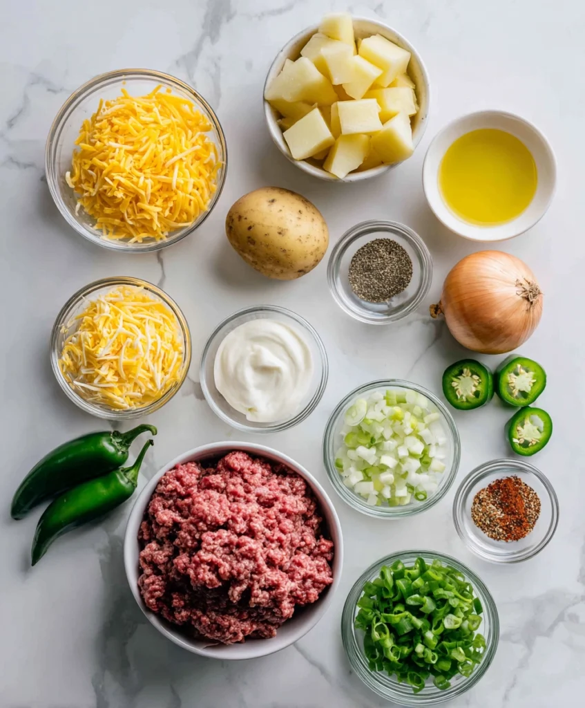 Loaded Ground Beef Potato Skillet