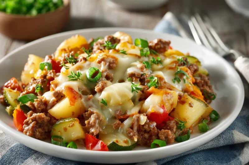 Loaded Ground Beef Potato Skillet Recipe