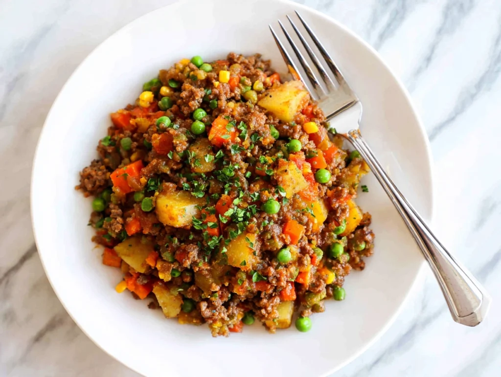 Loaded Ground Beef Potato Skillet