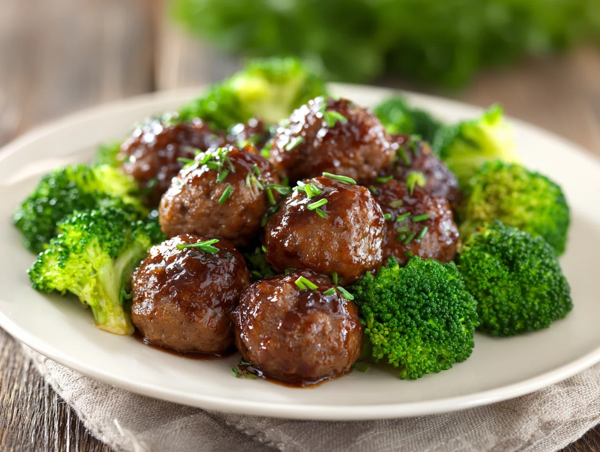 Mongolian Meatballs and Broccoli