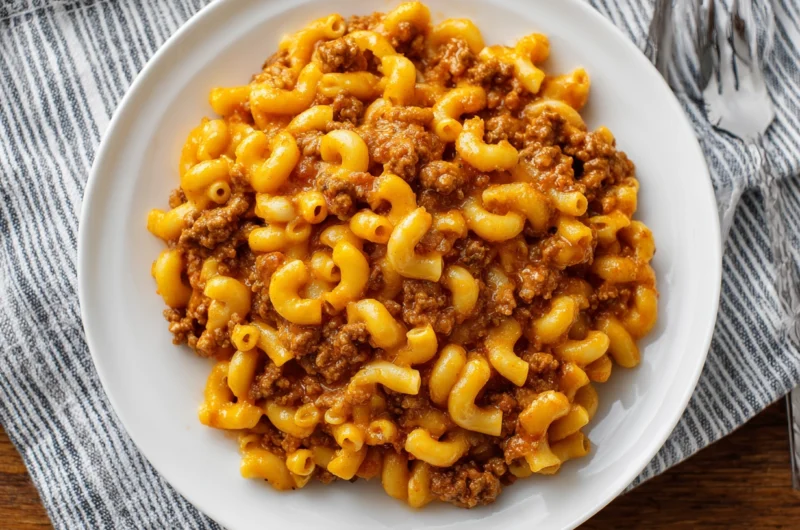 Creamy One-Pot Ground Beef Mac and Cheese Recipe