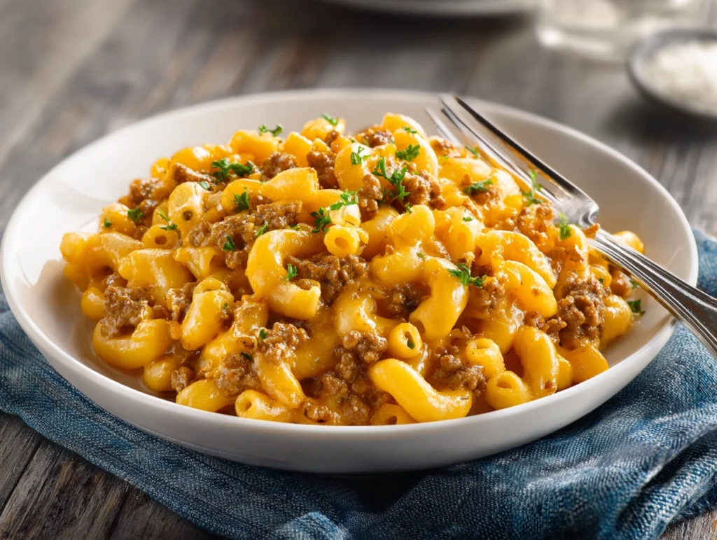 One-Pot Ground Beef Mac and Cheese