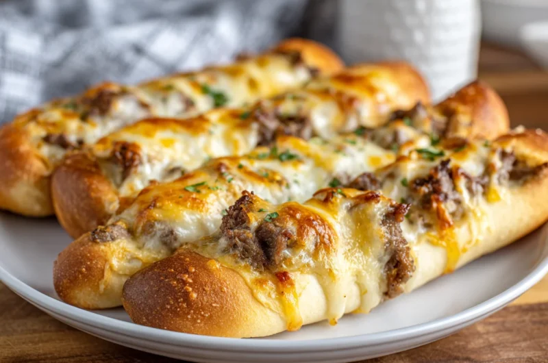 Cheesy Philly Cheesesteak Stuffed Breadsticks Recipe
