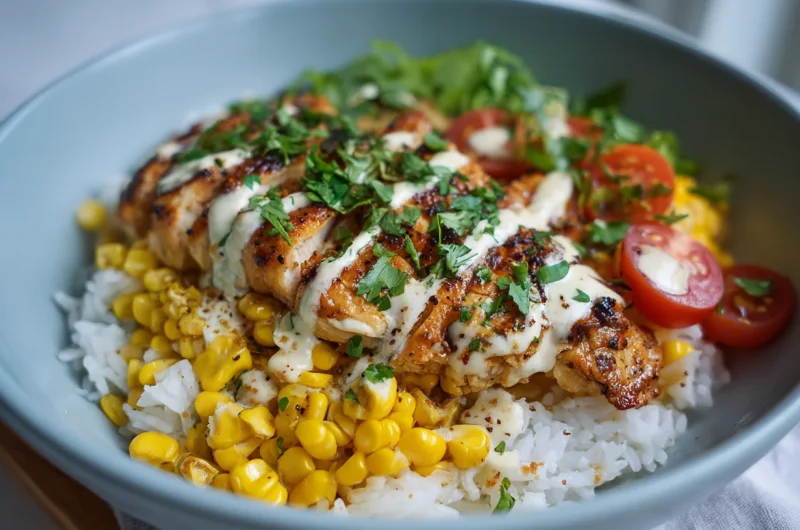 Flavorful Street Corn Chicken Rice Bowl Recipe