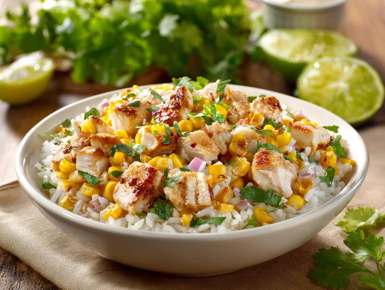 Street Corn Chicken Rice Bowl