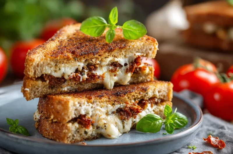 Toasty Sun Dried Tomato Bacon Pesto Grilled Cheese Recipe