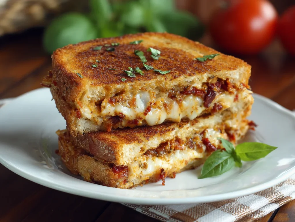 Sun Dried Tomato Bacon Pesto Grilled Cheese