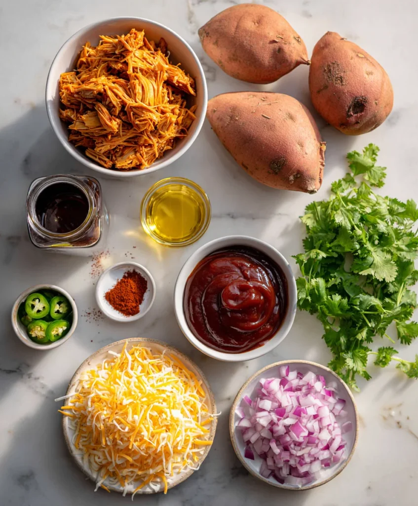 BBQ Jackfruit Stuffed Sweet Potatoes