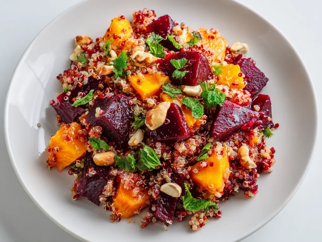 Beet Sweet Potato Quinoa Salad