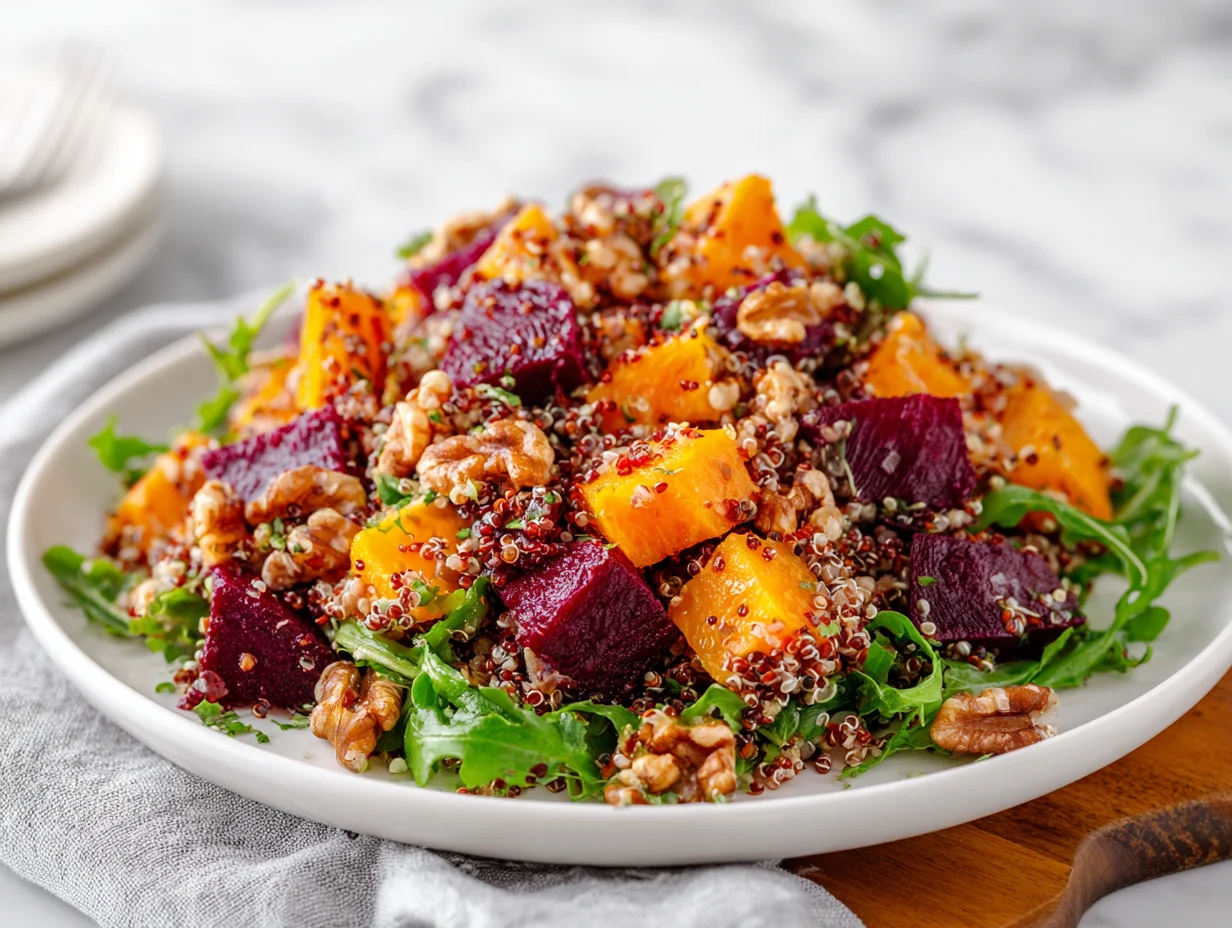 Beet Sweet Potato Quinoa Salad