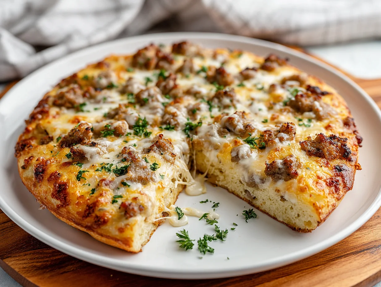 Biscuits and Sausage Gravy Pizza