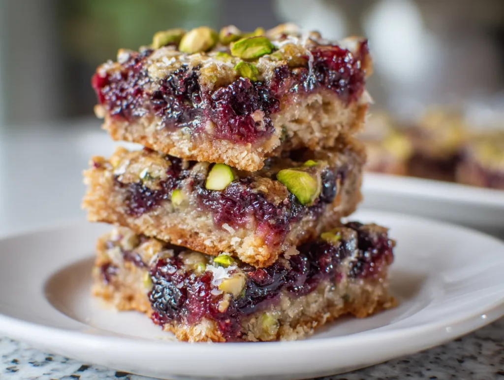 Blackberry Pistachio Bars