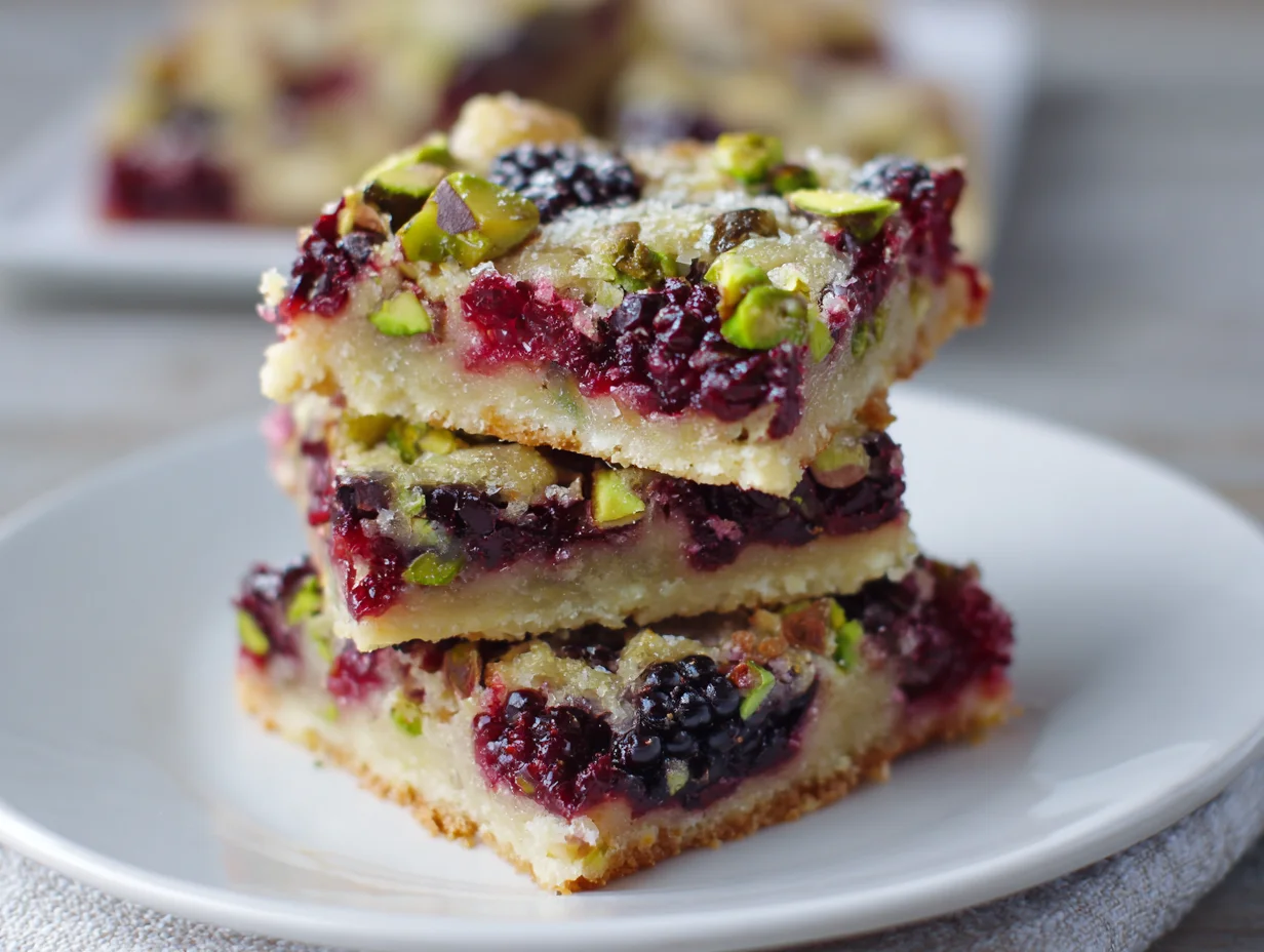 Blackberry Pistachio Bars